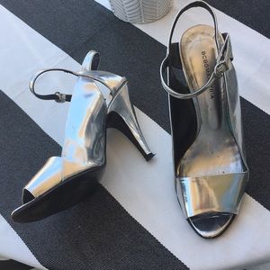 BCBG silver pumps